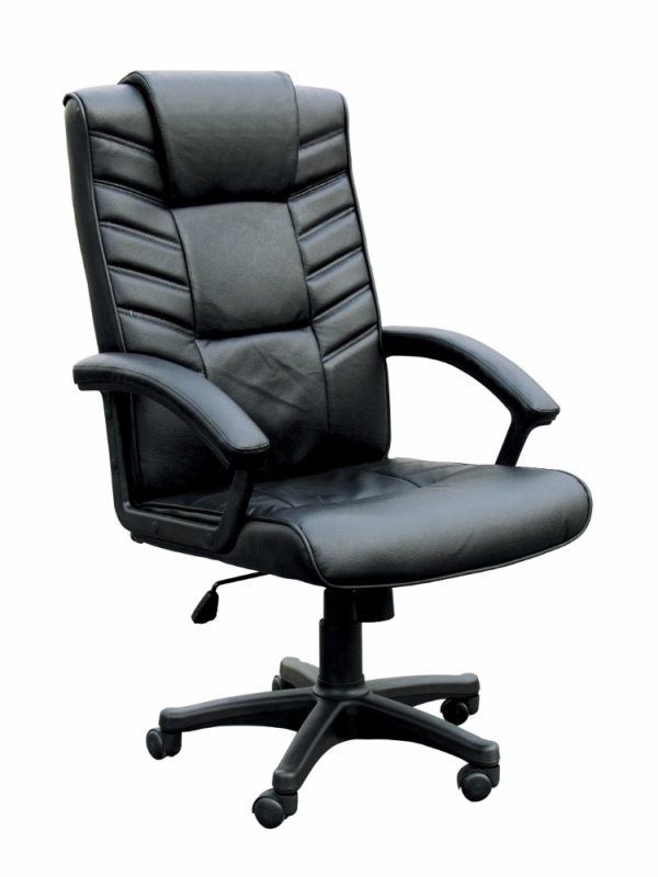 Chesterfield Office Chair With Pneumatic Lift Black Bonded