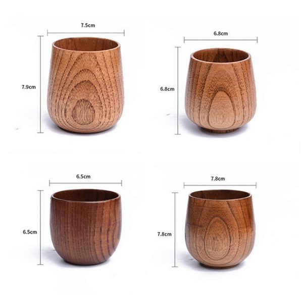 Wooden Big Belly Cups Handmade Natural Spruce Wood Cups Beer Tea Coffee Milk Water Cup Kitchen 5