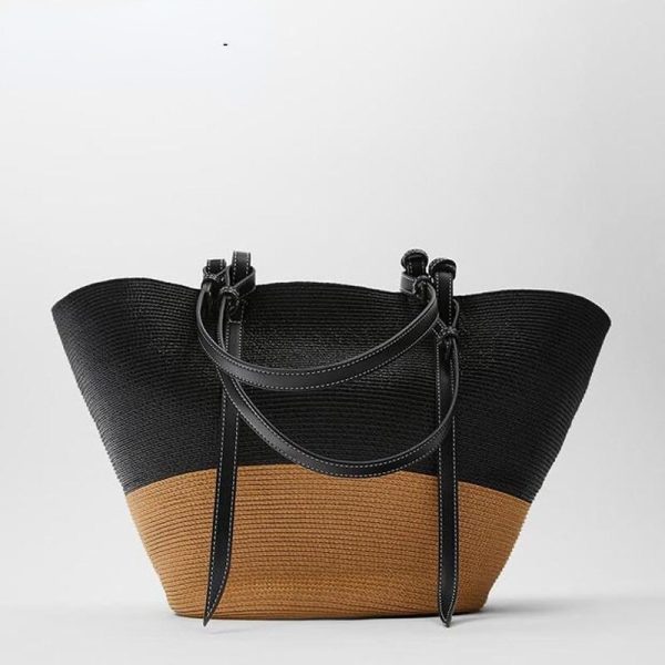 Casual Large Straw Tote Bag Designer Rattan Women Shoulder Bags Handmade Woven Summer Beach Handbags Luxury 2