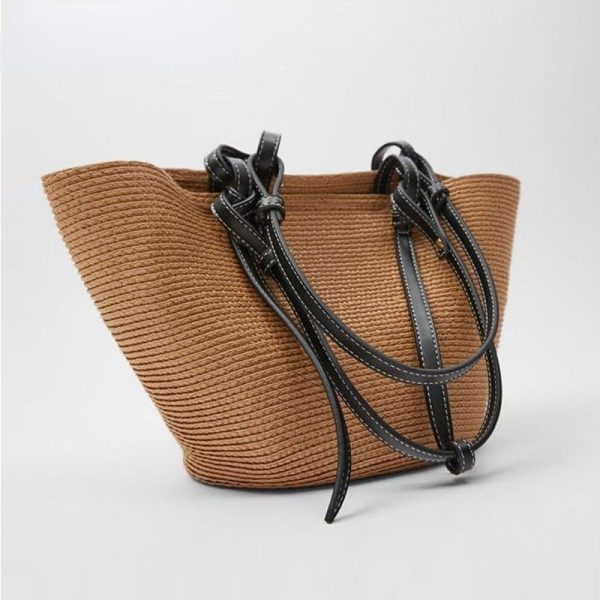 Casual Large Straw Tote Bag Designer Rattan Women Shoulder Bags Handmade Woven Summer Beach Handbags Luxury 3
