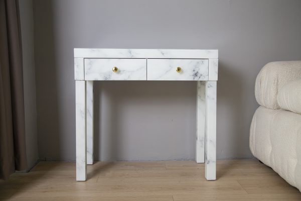 Tempered glass marble texture dressing table