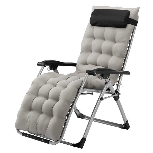  1把装 银框扁管 拉环铝锁 带灰色棉垫 黑色 拉夫曼椅 S001-39