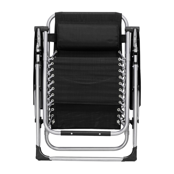  1把装 银框扁管 拉环铝锁 带灰色棉垫 黑色 拉夫曼椅 S001-52