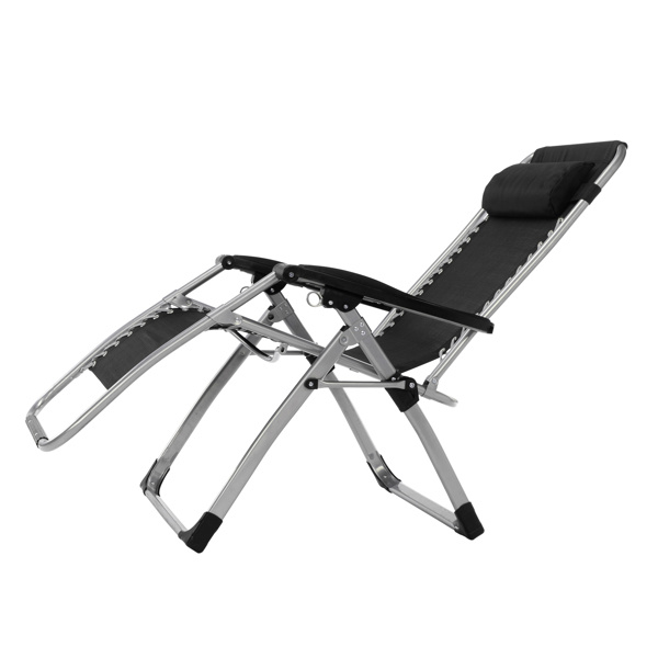  1把装 银框扁管 拉环铝锁 带灰色棉垫 黑色 拉夫曼椅 S001-54