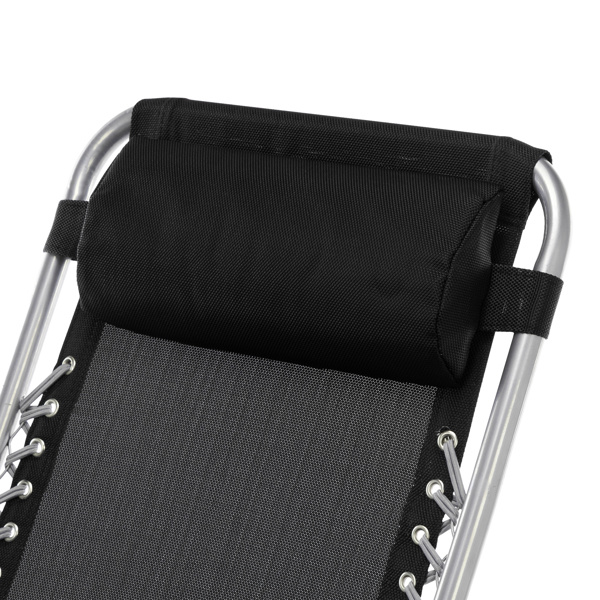 1把装 银框扁管 拉环铝锁 带灰色棉垫 黑色 拉夫曼椅 S001-57