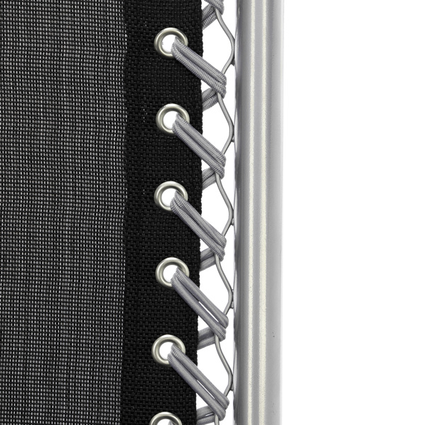  1把装 银框扁管 拉环铝锁 带灰色棉垫 黑色 拉夫曼椅 S001-58